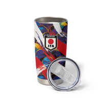 Custom Japan Football Tumbler Cup Seigaiha and Brush Style