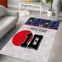 Custom Japan Football Area Rug Seigaiha and Sun
