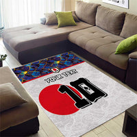 Custom Japan Football Area Rug Seigaiha and Sun