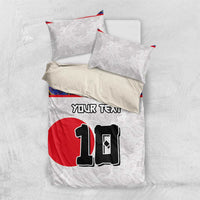 Custom Japan Football Bedding Set Seigaiha and Sun