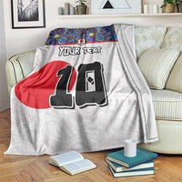 Custom Japan Football Blanket Seigaiha and Sun