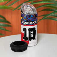 Custom Japan Football 4 in 1 Can Cooler Tumbler Seigaiha and Sun