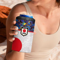 Custom Japan Football 4 in 1 Can Cooler Tumbler Seigaiha and Sun
