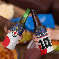 Custom Japan Football 4 in 1 Can Cooler Tumbler Seigaiha and Sun
