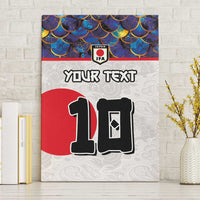Custom Japan Football Canvas Wall Art Seigaiha and Sun