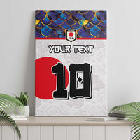 Custom Japan Football Canvas Wall Art Seigaiha and Sun