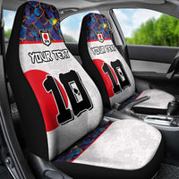 Custom Japan Football Car Seat Cover Seigaiha and Sun