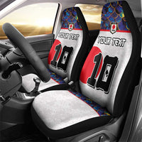 Custom Japan Football Car Seat Cover Seigaiha and Sun