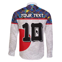 Custom Japan Football Family Matching Short Sleeve Bodycon Dress and Hawaiian Shirt Seigaiha and Sun