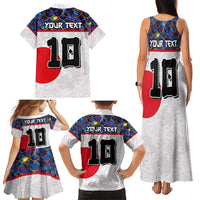 Custom Japan Football Family Matching Tank Maxi Dress and Hawaiian Shirt Seigaiha and Sun