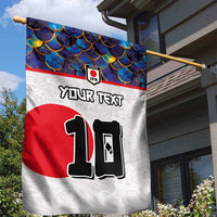 Custom Japan Football Garden Flag Seigaiha and Sun