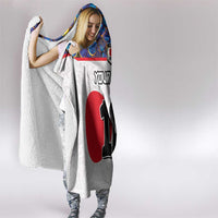 Custom Japan Football Hooded Blanket Seigaiha and Sun