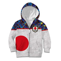 Custom Japan Football Kid Hoodie Seigaiha and Sun
