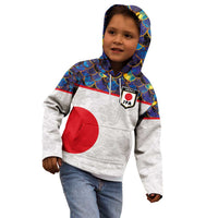 Custom Japan Football Kid Hoodie Seigaiha and Sun