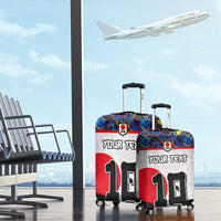 Custom Japan Football Luggage Cover Seigaiha and Sun