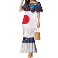 Custom Japan Football Mermaid Dress Seigaiha and Sun