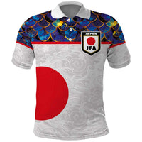 Custom Japan Football Polo Shirt Seigaiha and Sun