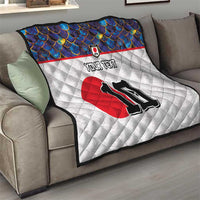 Custom Japan Football Quilt Seigaiha and Sun