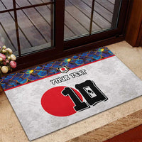 Custom Japan Football Rubber Doormat Seigaiha and Sun