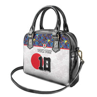 Custom Japan Football Shoulder Handbag Seigaiha and Sun