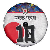 Custom Japan Football Spare Tire Cover Seigaiha and Sun