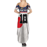 Custom Japan Football Summer Maxi Dress Seigaiha and Sun