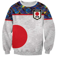 Custom Japan Football Sweatshirt Seigaiha and Sun