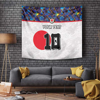 Custom Japan Football Tapestry Seigaiha and Sun