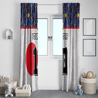 Custom Japan Football Window Curtain Seigaiha and Sun