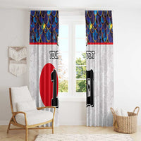 Custom Japan Football Window Curtain Seigaiha and Sun