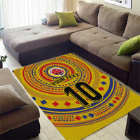 Custom Colombia Football Area Rug Sporty Vueltiao Hat