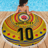 Custom Colombia Football Beach Blanket Sporty Vueltiao Hat