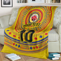 Custom Colombia Football Blanket Sporty Vueltiao Hat
