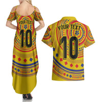 Custom Colombia Football Couples Matching Summer Maxi Dress and Hawaiian Shirt Sporty Vueltiao Hat