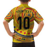 Custom Colombia Football Family Matching Summer Maxi Dress and Hawaiian Shirt Sporty Vueltiao Hat