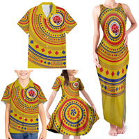 Custom Colombia Football Family Matching Tank Maxi Dress and Hawaiian Shirt Sporty Vueltiao Hat