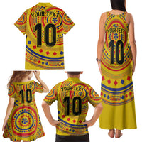 Custom Colombia Football Family Matching Tank Maxi Dress and Hawaiian Shirt Sporty Vueltiao Hat