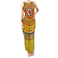 Custom Colombia Football Family Matching Tank Maxi Dress and Hawaiian Shirt Sporty Vueltiao Hat