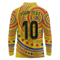 Custom Colombia Football Long Sleeve Polo Shirt Sporty Vueltiao Hat
