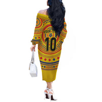Custom Colombia Football Off The Shoulder Long Sleeve Dress Sporty Vueltiao Hat