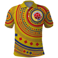 Custom Colombia Football Polo Shirt Sporty Vueltiao Hat