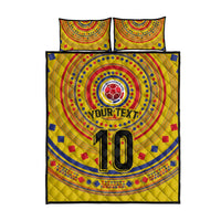 Custom Colombia Football Quilt Bed Set Sporty Vueltiao Hat