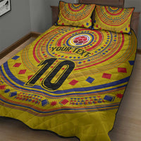 Custom Colombia Football Quilt Bed Set Sporty Vueltiao Hat