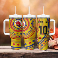 Custom Colombia Football Tumbler With Handle Sporty Vueltiao Hat