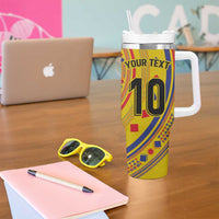 Custom Colombia Football Tumbler With Handle Sporty Vueltiao Hat