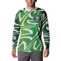 Custom Nigeria Football Button Sweatshirt Sporty Super Eagles