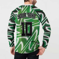 Custom Nigeria Football Button Sweatshirt Sporty Super Eagles