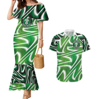 Custom Nigeria Football Couples Matching Mermaid Dress and Hawaiian Shirt Sporty Super Eagles