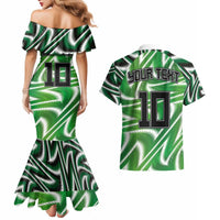 Custom Nigeria Football Couples Matching Mermaid Dress and Hawaiian Shirt Sporty Super Eagles