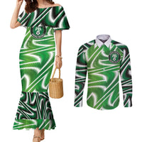 Custom Nigeria Football Couples Matching Mermaid Dress and Long Sleeve Button Shirt Sporty Super Eagles